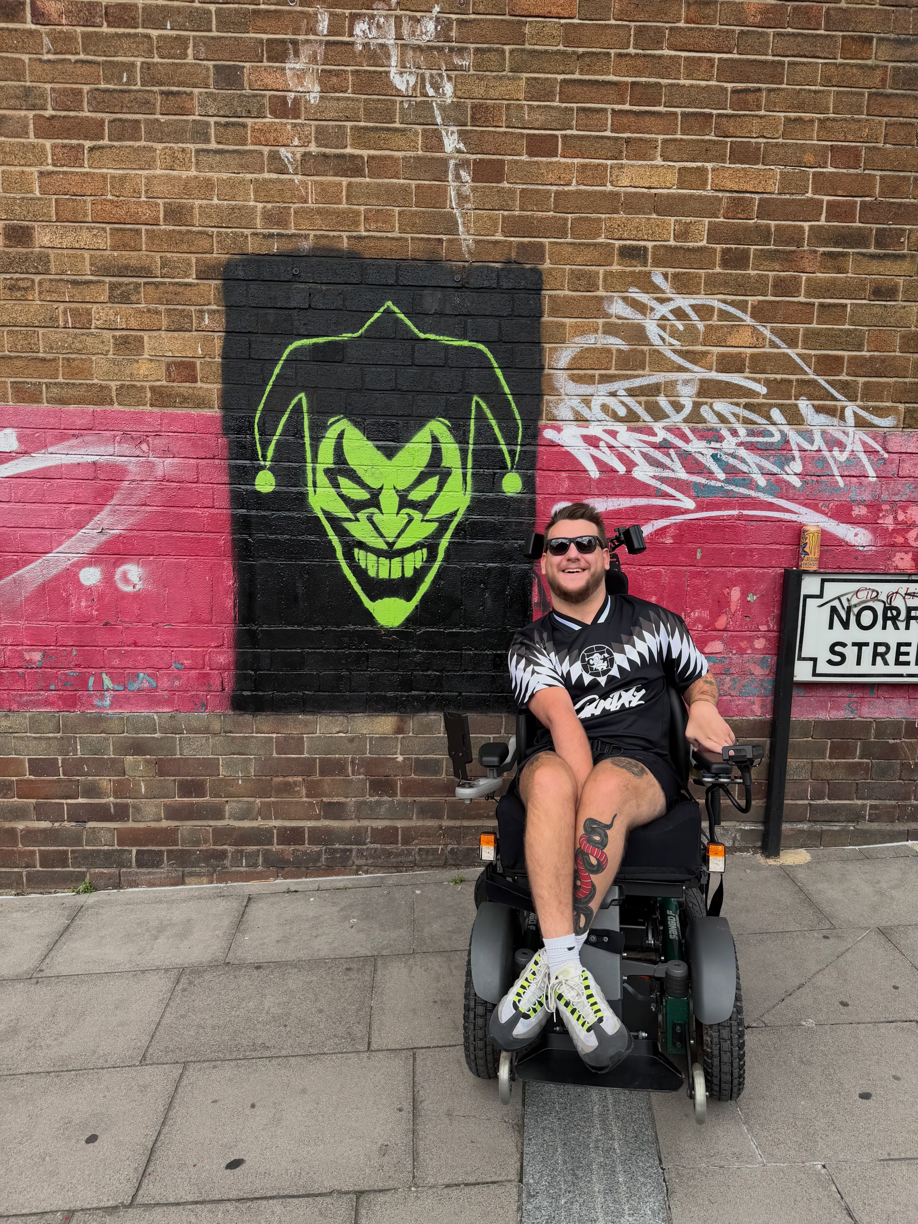 J.O.K.E.R's green jester mural in Liverpool's Baltic Triangle